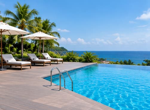 Necowood Anti Slip Composite Decking for Swimming Pool Surroundings