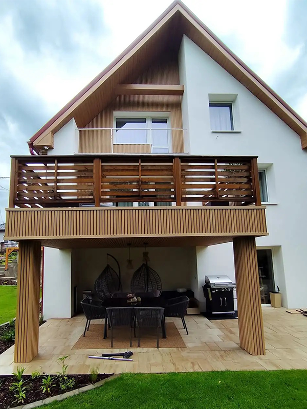 NECOWOOD kültéri falpanelek alkalmazása